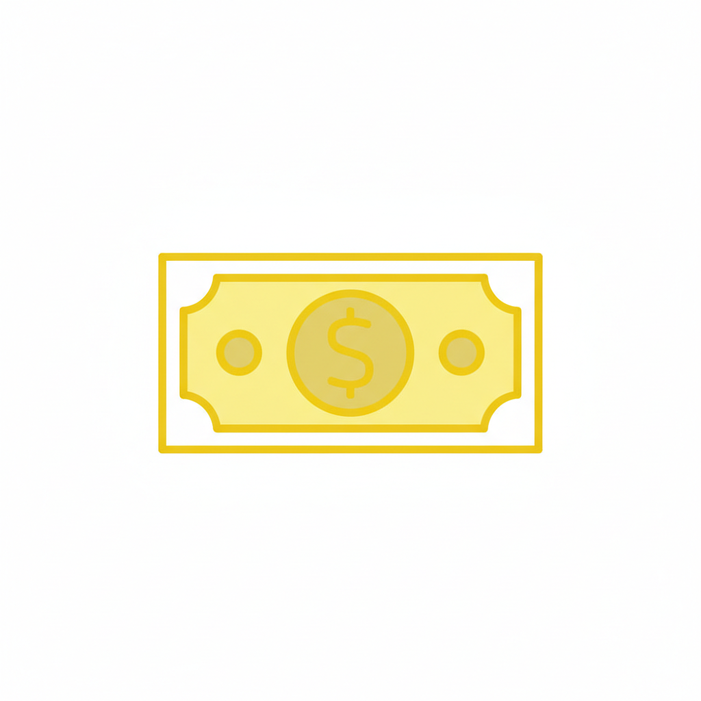 yellow minimalist line dollar bill icon