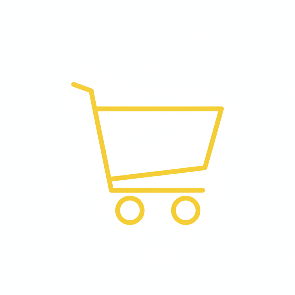 yellow minimalist line shopping cart icon