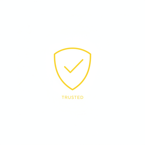 yellow minimalist line trust badge